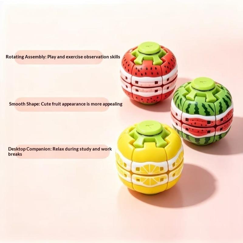 Fruit Shaped Fidget Puzzle Toy Rotatable Splicing Smooth Texture Stress Relieving Fidget Toy for Kids Anxiety Relief