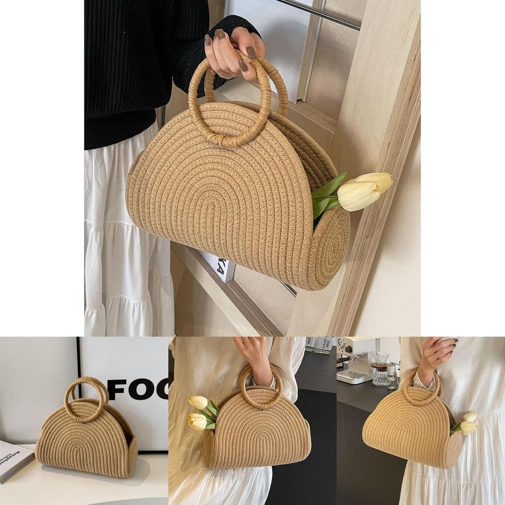 Chic Khaki Casual Tote Bag For Women Stylish 2024 Winter Collection Soft Weave Design