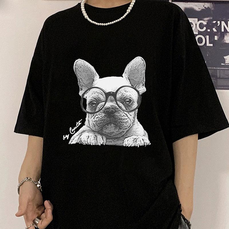 Funny French Bulldog Graphic T-shirts for Men Women Summer Tee Shirt Neutral Loose Casual Short
