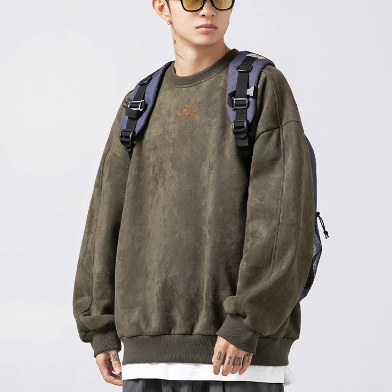 Mens Casual Cotton Sweatshirt With Embroidered Letter Print For Spring Autumn Wear