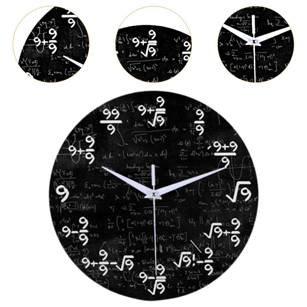 Math Wall Clock Decorative Clock Practical Modern Wall Decor Silent Hanging