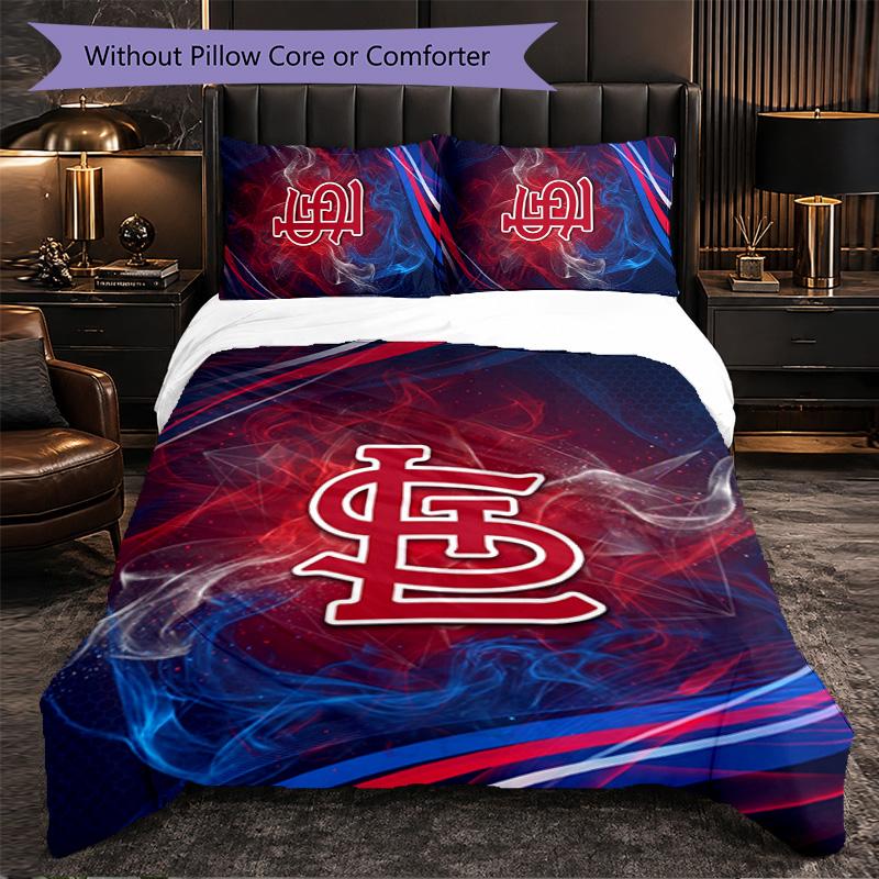 St. Louis Cardinals Pattern Microfiber 3Pcs Bedding Set Decor Duvet Cover Set For Bedroom Home Use