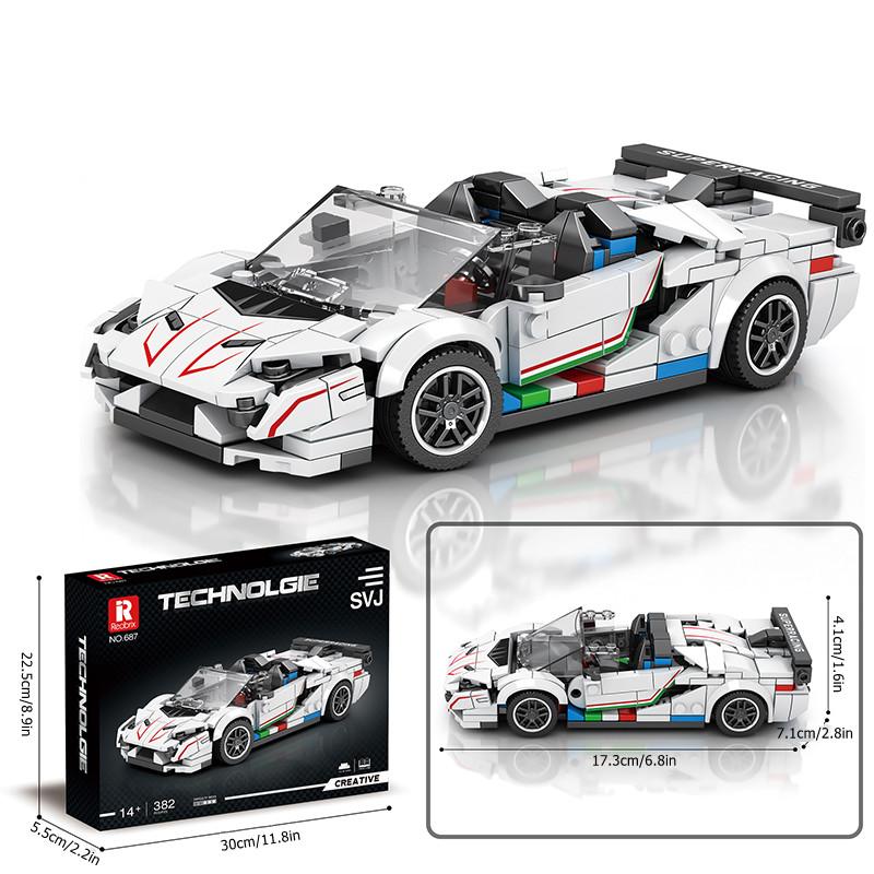 Non-Toxic Creative Ideas City Famous Racing Vehicle Model Building Blocks Moc Sports Car Assembly Bricks Kids Toys For Children Birthday Gifts