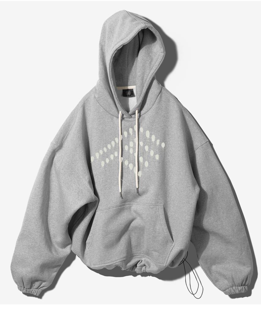 Finger String Mid Length Hoodie - Melange