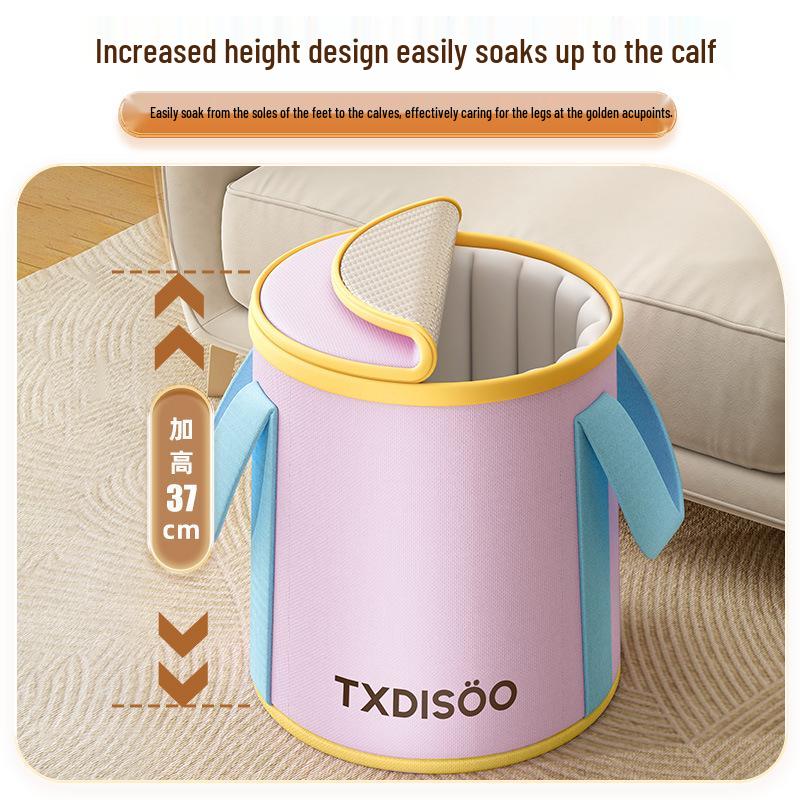 Portable Foldable Deep Foot Bath Basin with Heat Preservation for Home Use