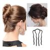 4pcs Inner Hair Accessories for Buns, Easy Updos, French Twists, Side Twists - E-Stick Plus Short Black, 7-Tooth Comb Plug-in, Alloy Material,