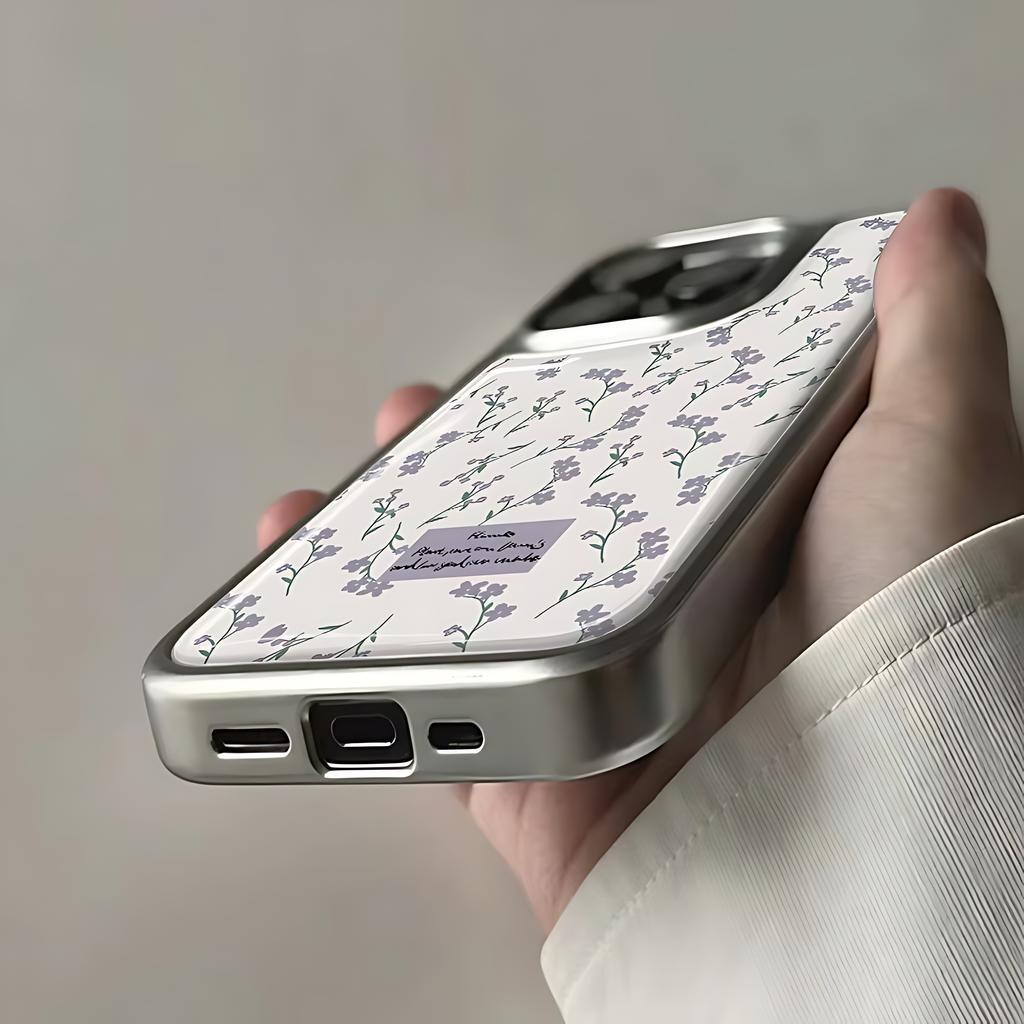 Exquisite purple floral prints Phone Case for iPhone 17 16e 16 15 14 13 12 11 Air Pro Max X XR XSMAX 8 7 Plus Luxury Clear Cover