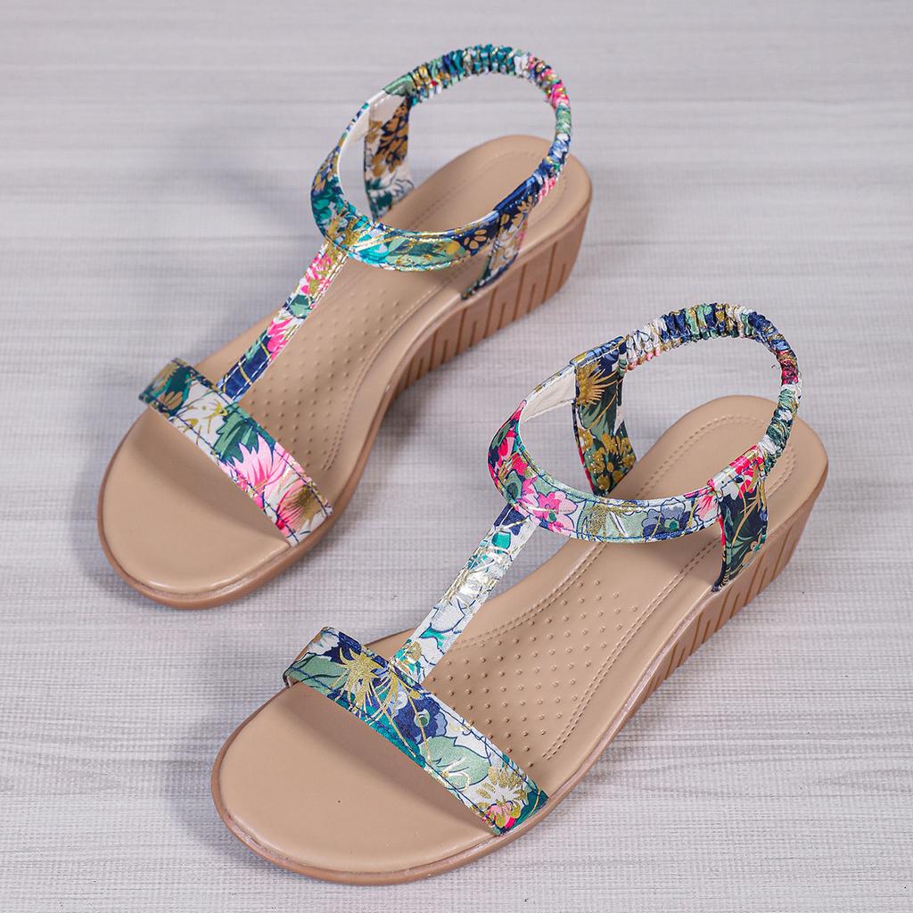 Fashion New Stylish Plus-size Bohemian Sandals for Women In Summer 2025, Fish-mouthed Wedge Heel Open-toe Sandals