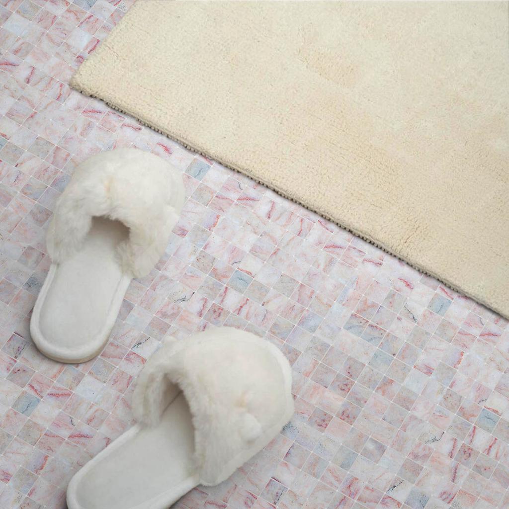 Self-Adhesive Decorative Vinyl Tiles with Print Mosaic Pattern of Squares 6X60X30 Cm
