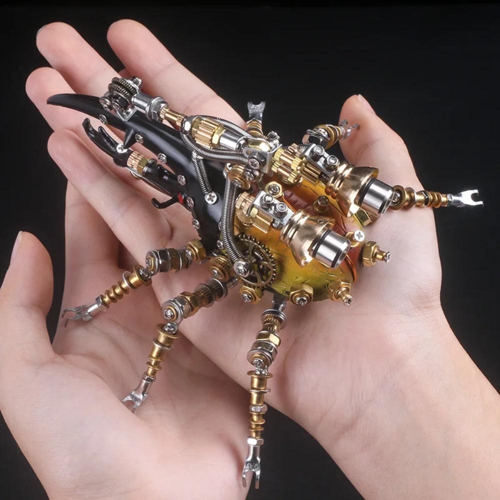 Quebra-Cabeça 3D de Metal Inseto Mutante Estilo Mecânico Grande Saco Inseto Besouros Cervo Rinoceronte Kits de Modelo Montados Artesanato de Alto Padrão Presente