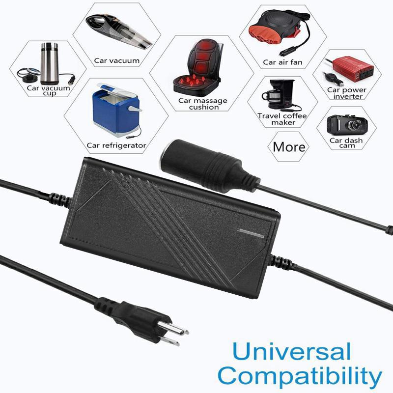 Konwerter AC 110v/220v na DC 12V 20A 240W Gniazdo zapalniczki samochodowej AC/DC Adapter zasilania samochodowego z wentylatorem chłodzącym do Inflatora