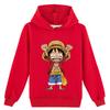 Kindermode Cartoon Anime Protagonist Luffy Aufdruck Hoodie Herbst Winter Warm Bequem Lässig Täglicher Hoodie