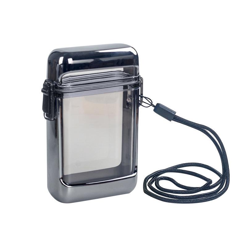 Sealed Waterproof Cigarette Box Transparent hanging rope Cigarette box Fashionable men Women Sigarette storage box smoking tool