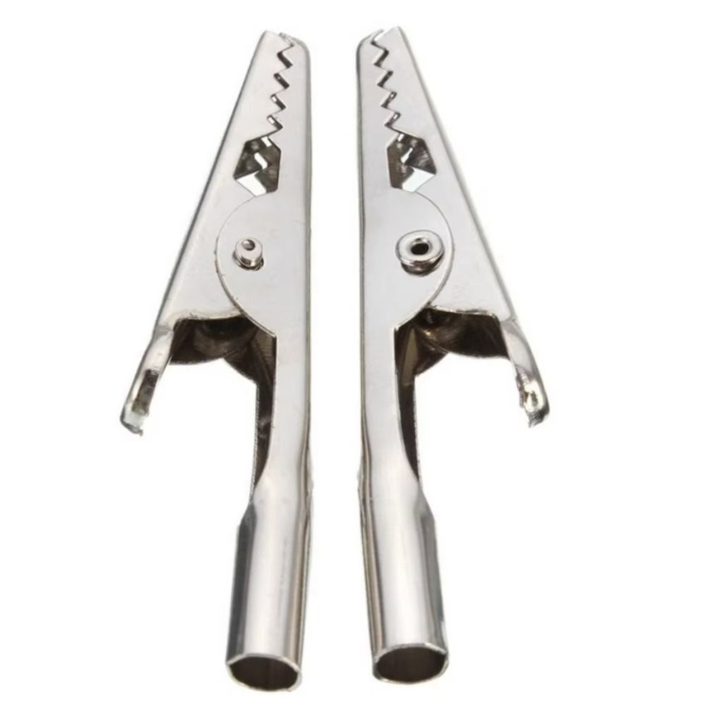 10Pcs/Set Nickel Plated Alligator Clips 51mm 10A Battery Clamps Electrical Testing