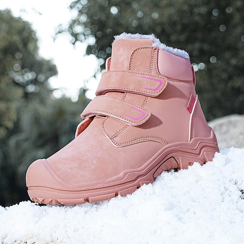Trendy High-Top Winter Snow Boots for Kids - Warm Cotton Casual Footwear