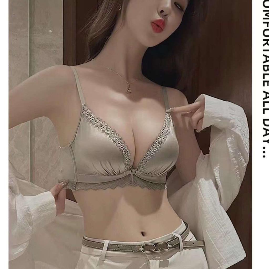 Front Buckle Bra Set for Women with Small Breasts: Lift and Enhance, No Steel Ring, Beautiful Back Design