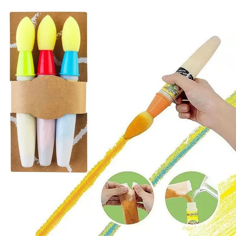 Set di Pennelli Vivaci per Gesso da Marciapiede Facile da Usare Non Tossico Materiali per Street Art per Bambini Insegnanti e Artisti all'Aperto