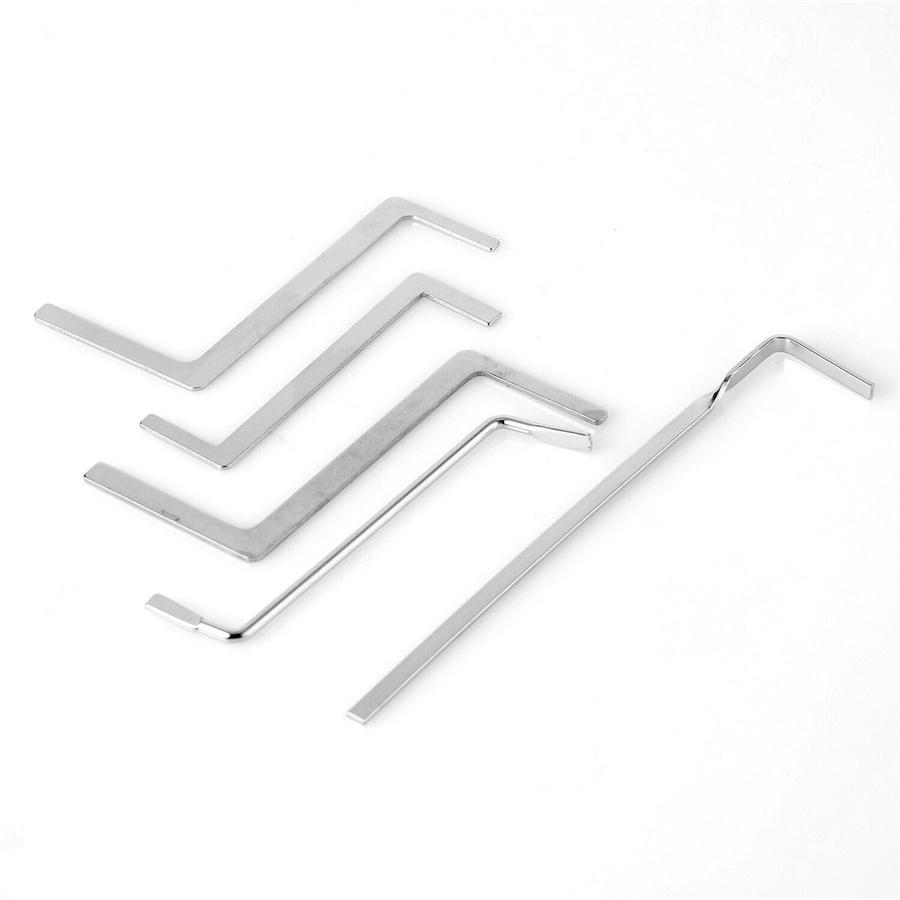 5pcs Z- shape Multifunction Locksmith Tension Wrenches Rotating Rod Tools Lock