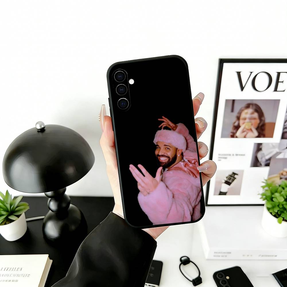 D-Drake S-Style Views Phone Case Black Silicone Soft For Samsung Galaxy A73,A72,A71,A70,A53,A52,A51