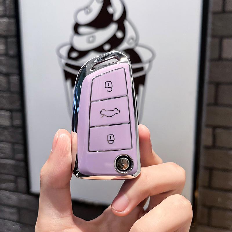 Tpu Car Key Cover Folding Remote Control Fobs Shell Case Keychain Holder Auto Accessories For Jac S3
