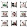 Christmas Theme Christmas Tree Antler Print Pattern Cushion Cover Home Living Room Sofa Decoration Polyester Pillow Pillow Cover