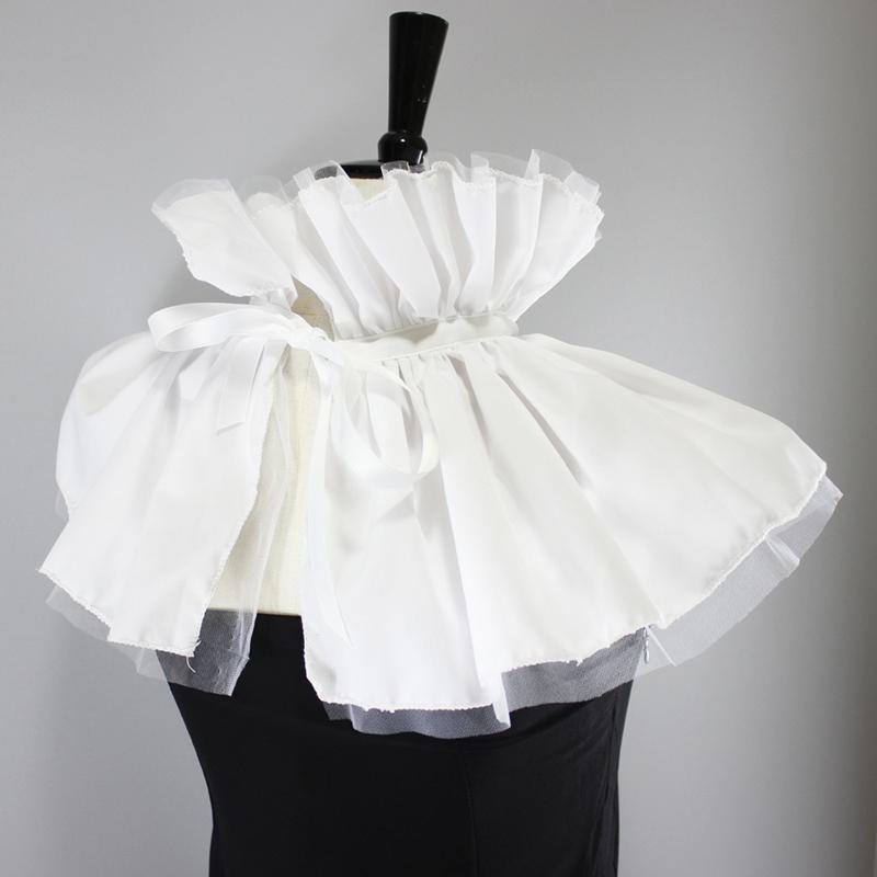 Clown Mesh Detachable False Collar Exaggerated Tulle  Decorative Ruff Neck Collar Cape Cosplay Costume Collar