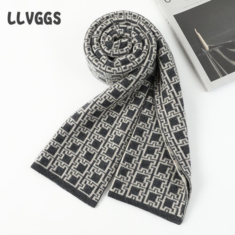 

Cashmere men s scarf Fashion casual business men s scarf Simple autumn and winter plaid cashmere scarf men s 180cm