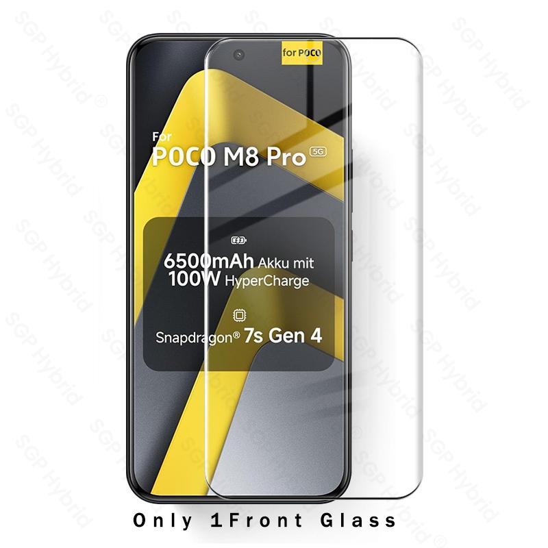 4To1 9D Tempered Glass Curved Screen Protector Case For Xiaomi Poco M8 Pro 5G Camera Protective Glass On Poko Little M8Pro M 8