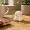 Resin Fishing Cat Frog Panda Figurines Leisure Frog/Cat/Panda/Bear Statue Ornaments, Clear Mini Vases Miniature Unique Animal Themed Home Decor