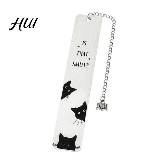 Funny Quote Bookmark Cute Cat Bookmark, Metal Page Marker with Creative Durable Quotes, Stainless Steel for Readers, Lover Gift Cartoon