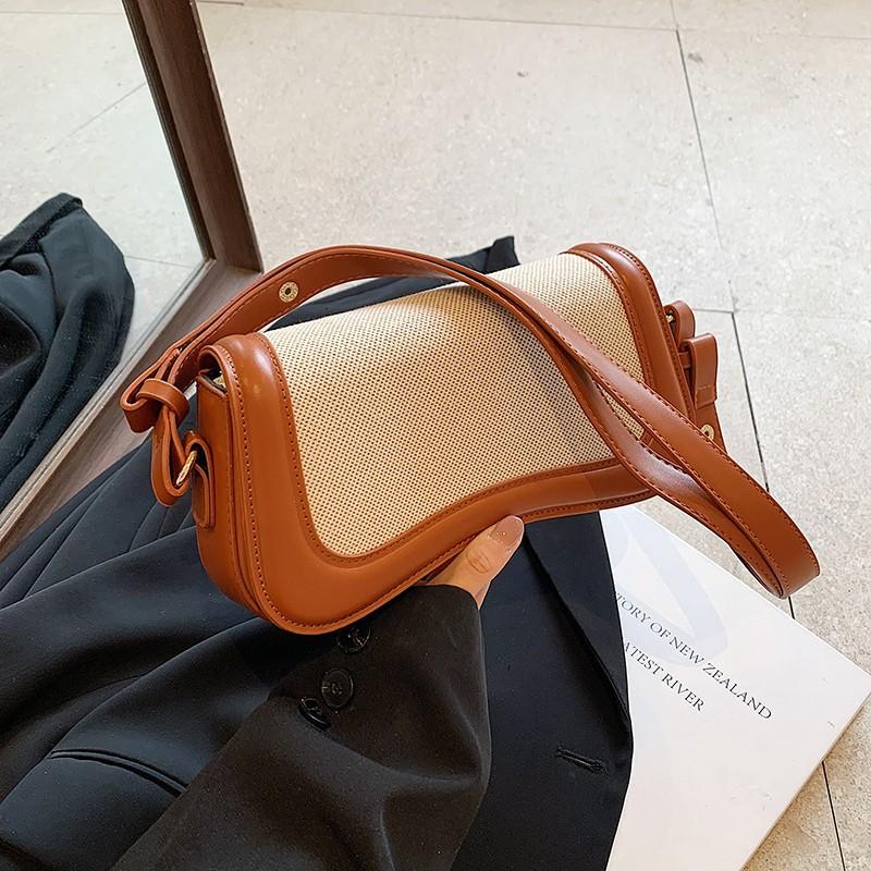 

Женская фактурная сумка через плечо в стиле пэчворк — вместительная мини-сумка квадратной формы под мышкой, винтажная сумка-хобо для модных ретро-образов бежевый