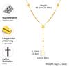 Vnox Stylish Stainless Steel Virgin Mary Necklaces, Multiple Beads Chain Cross Pendant, Long Sweater Chain Jewelry For Women