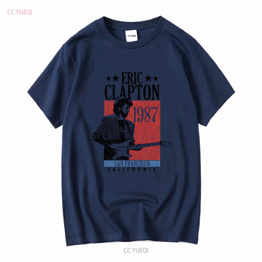 Eric Clapton Mens T shirt San Francisco California 1987 Guitar Legend Rock n Roll Merch Live Concert For Him vintage Washed
