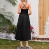 Ladies' Color Sleeveless Casual Vacation Travel Suspender Hollow Dress