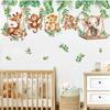 Jungle Animal Wall Stickers - Lion Elephant Giraffe Tropical Leaves Peel  Stick For Kids Room