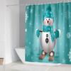 4Pcs Luxury Snowman Pattern Shower Curtain Sets Waterproof  for Bathroom Non-Slip Bathroom Rugs Lid Toilet Cover Bath Mat Bathroom Set