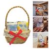 Miniature Dollhouses Woven Basket 1/12 Scale for Dollhouses Playset Resin Punnet Role Play Punnet Props Flower Basket