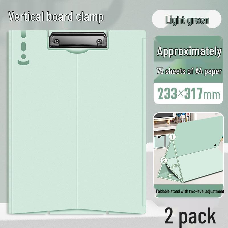 Durable A4 Vertical Clipboard with Writing Pad and Thickened Clips