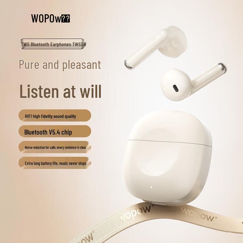 

WOPOW TWS31 Semi-In-Ear True Wireless Bluetooth Earbuds