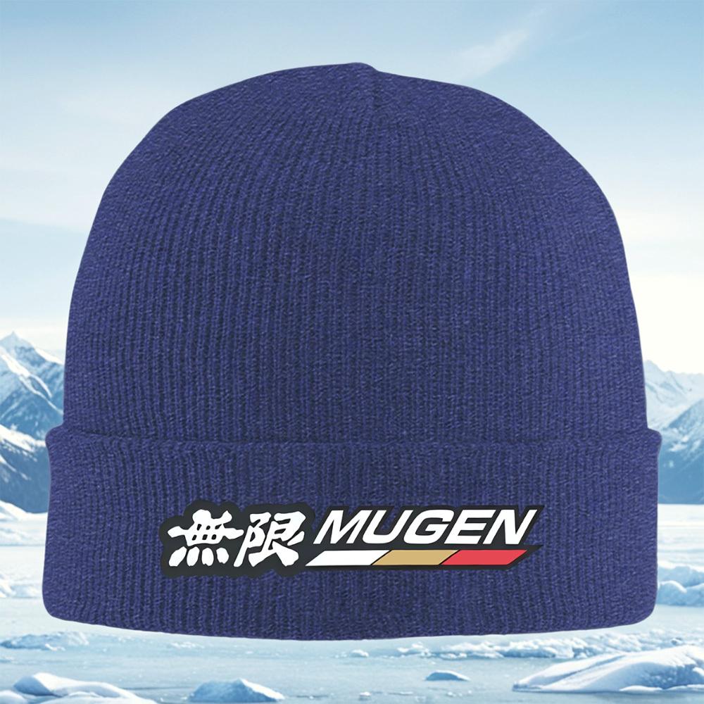 Mugen white sign with Japanese symbol Men Women Unisex Knitted Hat Beanie Pullover Cap Winter Thermal Warm Christmas Outdoor Cyc