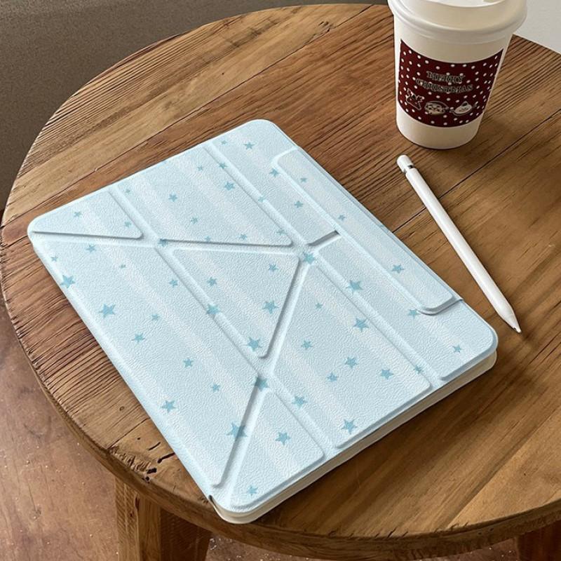 Magnetic Detachable IPad Case With Stripe Star Air Mini Pro 10th Gen - PC Hard Shell Stand Sleep Wake