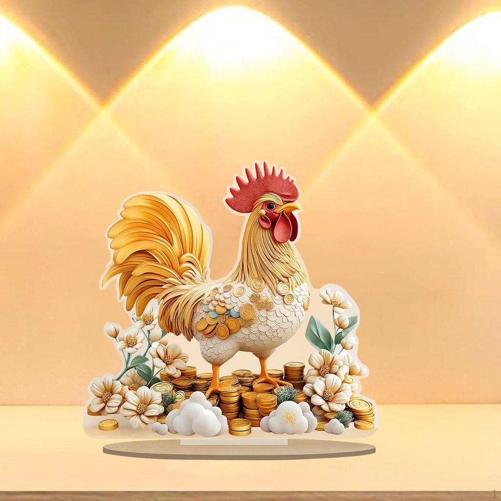 Acrylic Chicken Decor 2D Ornament DIY Ideal Gift Easter Decoration Flat Sign for Restaurant