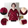 Women's Plus Size Velvet Blouse V-Neck Loose Printed Velvet Blouse Spring and Autumn Long Sleeve Plus Size T-Shirt Top