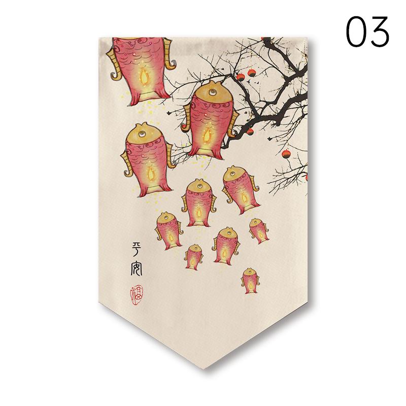 Chinese Style Pennant Home Decor Door Head Curtain Shop Signboard Homestay Teahouse Hanging Half-curtain Kitchen Short Curtain