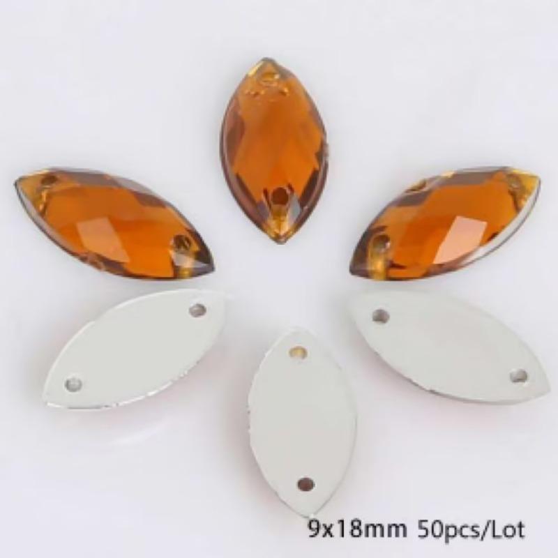 Handmade Beads Two Holes Flat Bottom Acrylic Drill Diy Costume Jewelry Accessories Horse Eye Shape Grid Surface Hand Sewing Drill Claw Drill Material