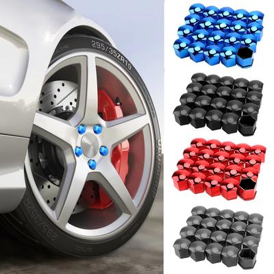 19/17mm 20 sztuk/zestaw Osłony nakrętek kół samochodowych Osłony ochronne Osłony antykorozyjne Osłona śruby piasty samochodowej Nakrętka śruby opony samochodowej Dekoracja zewnętrzna