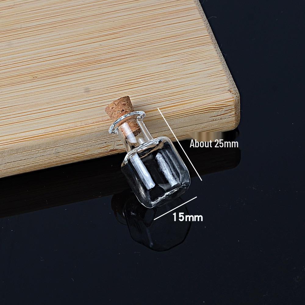 Mini Special-Shaped Glass Wishing Bottle Pendant with Cork for DIY