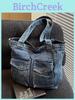 Denim Tote Bag For Women With Large Capacity And Zip Closure For Daily Commute