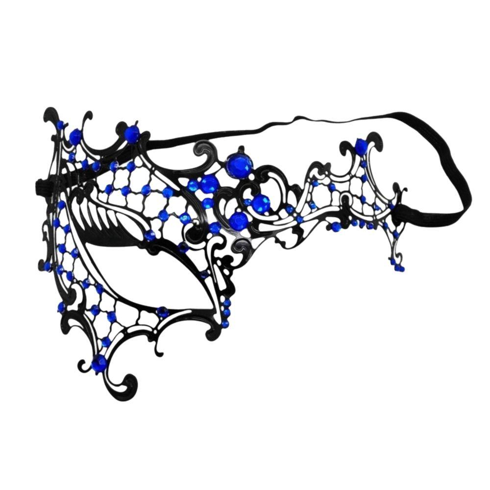 High Quality Vintage Half Face Mask Lace Metal Hollowed-out Masquerade Party Mask Diamond Inlaid Elastic Bands Princess Mask