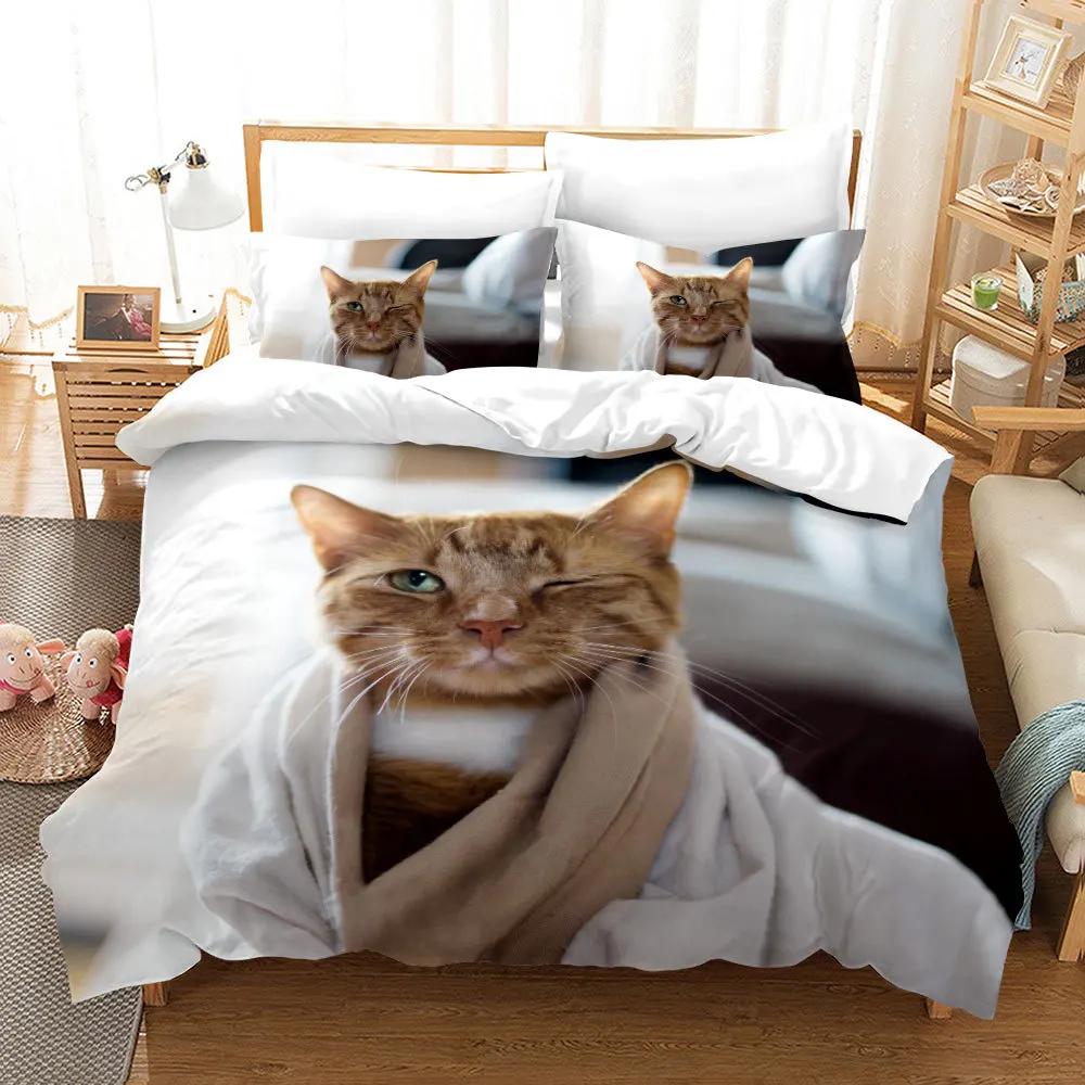 

100% High Quality Brushed Home Textile Quilt Cover Bed Comforters Set 3d Animals Lions, Pandas, Wolfs Ropa De Cama King Size (135x200cm)